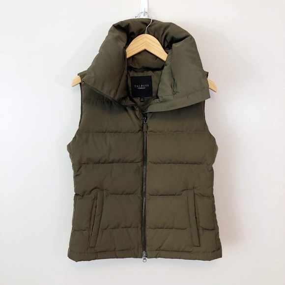 Jackets & Blazers - Vest Puffer Fall Green Zip Up Jacket Pockets Warm